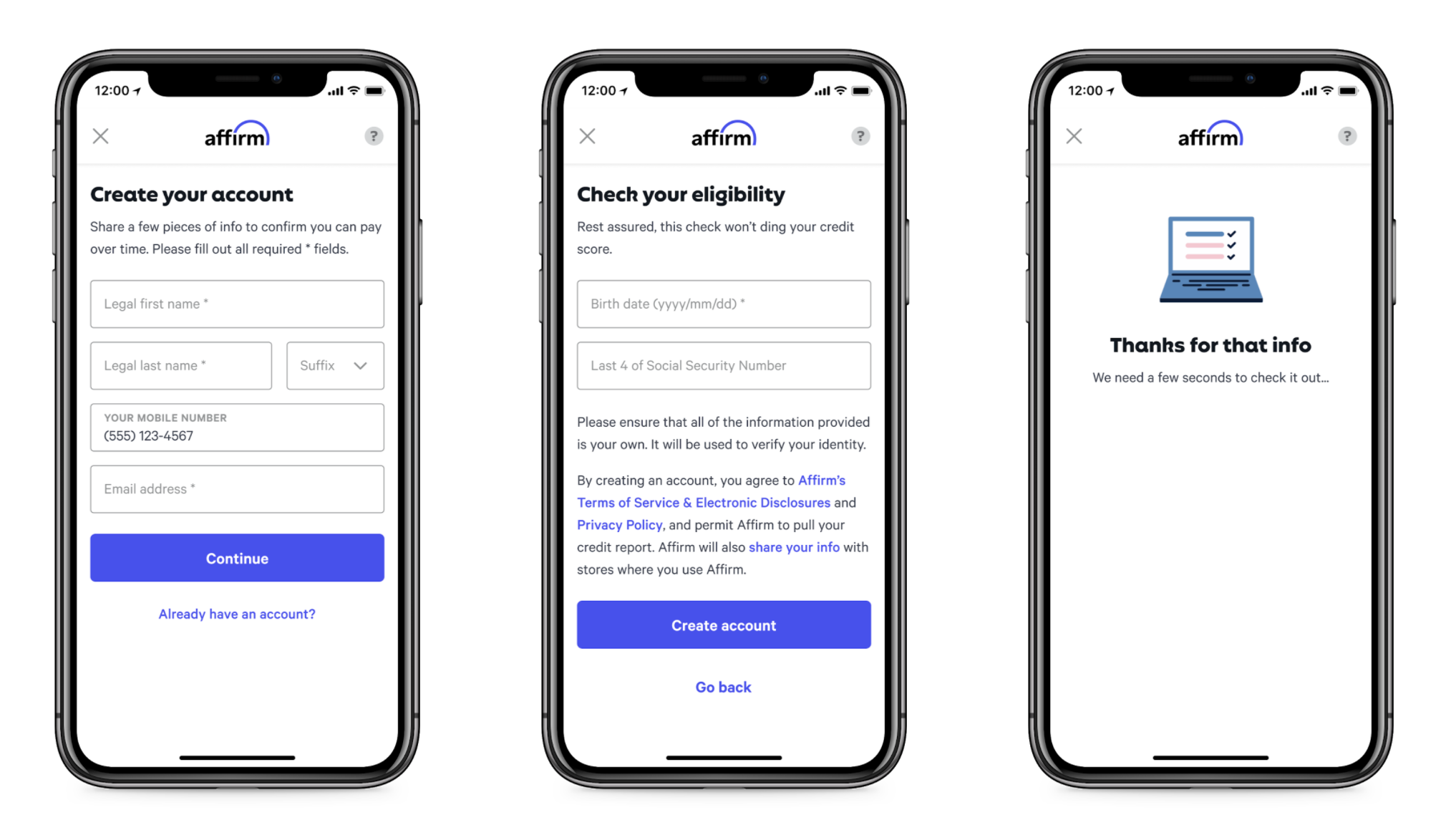 Phone graphic, displaying the application process in step 2<br />
